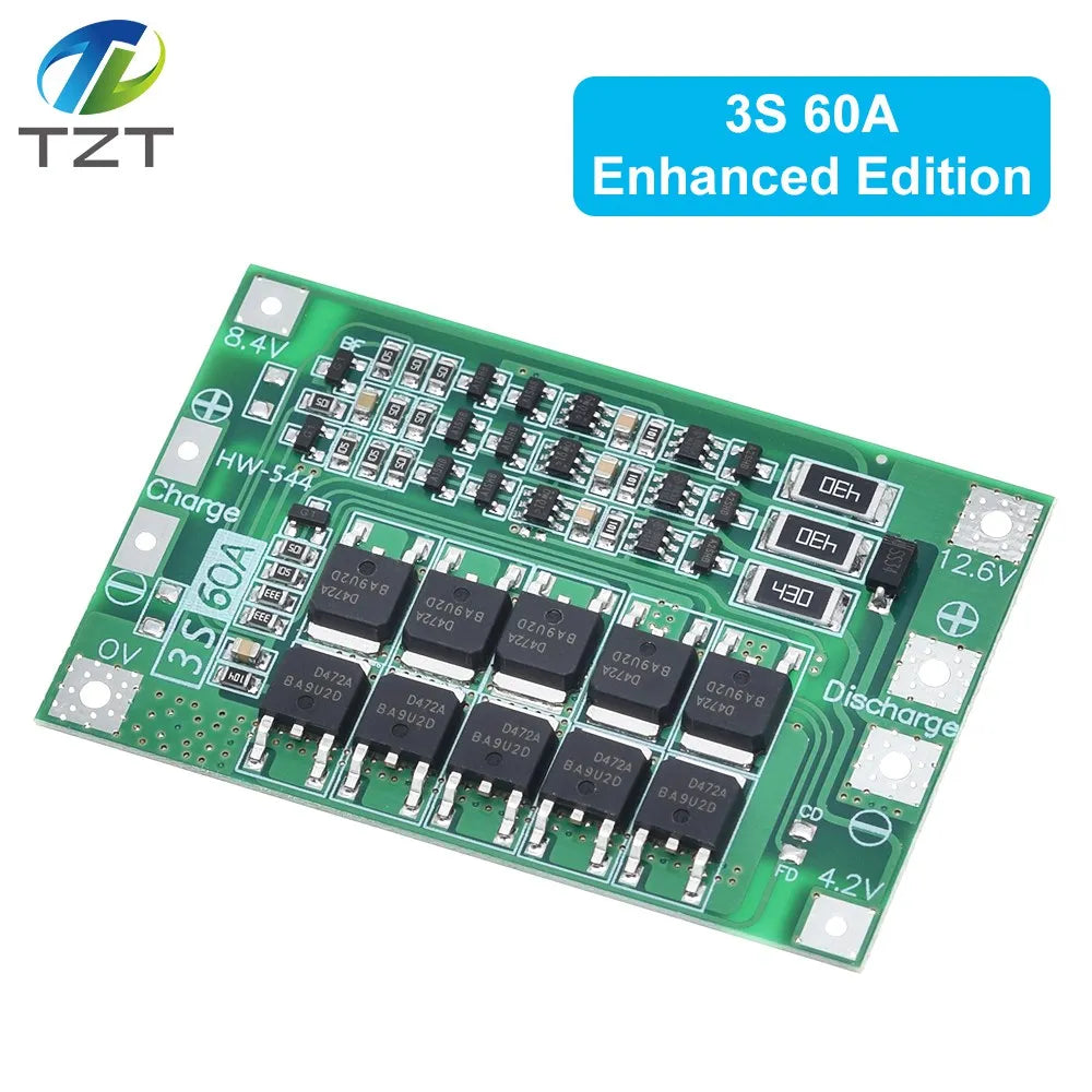 3S/4S 40A 60A Li-ion Lithium Battery Charger Protection Board 18650 BMS For Drill Motor 11.1V 12.6V/14.8V 16.8V Enhance/Balance