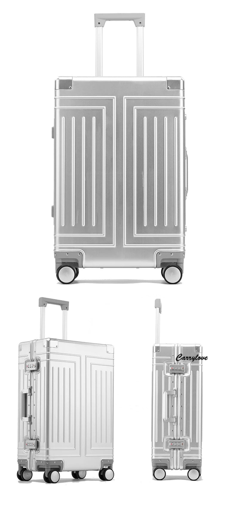 Carrylove 20"24"26"29" Inch Aluminum Trolley Suitcase Waterproof Metallic Cabin Luggage Trolly Bag With Wheels