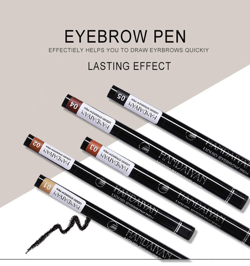 4D Microblading Eyebrow Pen 4 Forks Tip Eyebrow Tattoo Pencil Long Lasting Fine Sketch Liquid Eye Brow Make Up