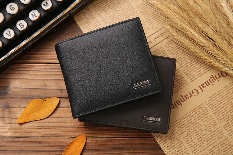 Classic Short Genuine Leather Men Wallets Fashion Coin Pocket Card Holder Men Purse Simple Quality Male Wallets