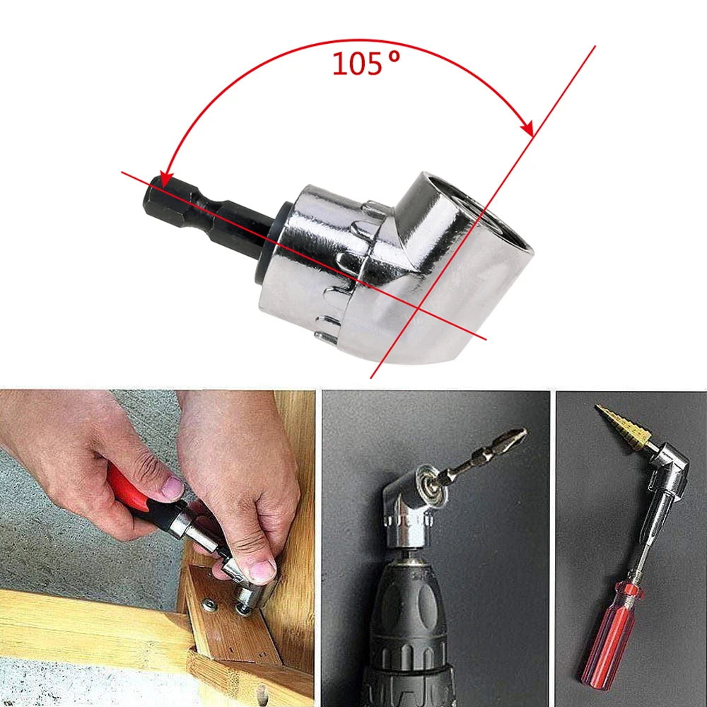 105 Degree Right Angle Drill Adapter Flexible Shaft Extension Bit for Screwdriver Hand Tools Magnetic Bit Socket Power Drill