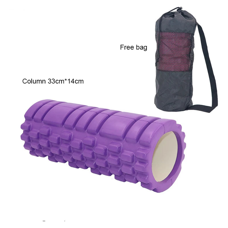 33*14cm Hollow Yoga Column Yoga Foam Shaft Balance Bar Pilates Yoga Column Cover Peanut Double Ball Latex Elastic Belt Set