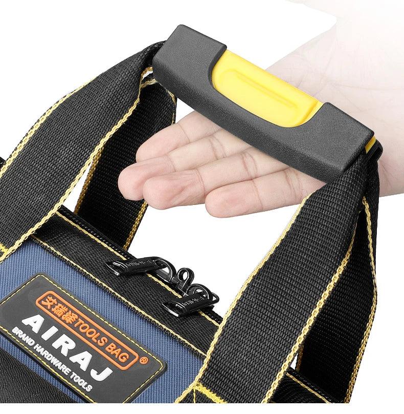 AIRAJ Multi-Function Tool Bag 1680D Oxford Cloth Electrician Bag, Multi-Pocket Waterproof Anti-Fall Professional Storage Bag