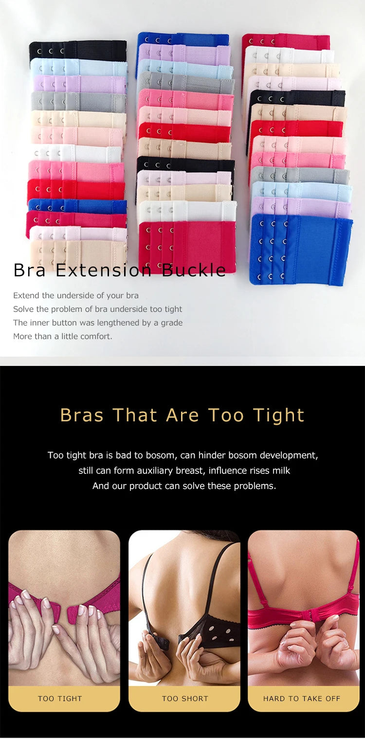 5Pcs 2-4Hook Back Bra Extender Clip Belt Extension Bra Strapless Extensions Women's Underwear Expander Bra Hook Botton Intimates