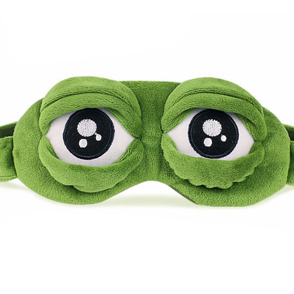 3D Sad Frog Sleep Mask Natural Sleeping Eyeshade Cover Shade Eye Patch Women Men Soft Portable Blindfold Travel Eyepatch