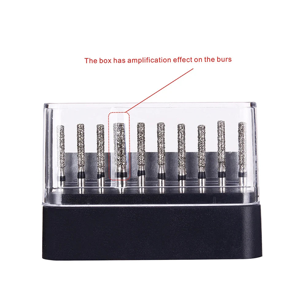 AZDENT 10pcs/Box Dental High Speed Diamond Burs Dentist Super Coarse Diamond Drills Dental Lab Polishing Tools Dia.1.6mm