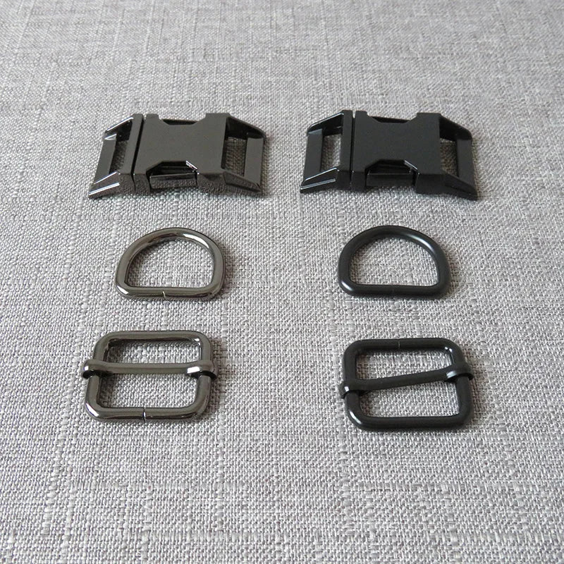 1Set Metal Buckles Hardware D Ring Adjuster Belt Strap Slider Fasteners For Paracord Pet Dog Collar Harness DIY Sewing Accessory