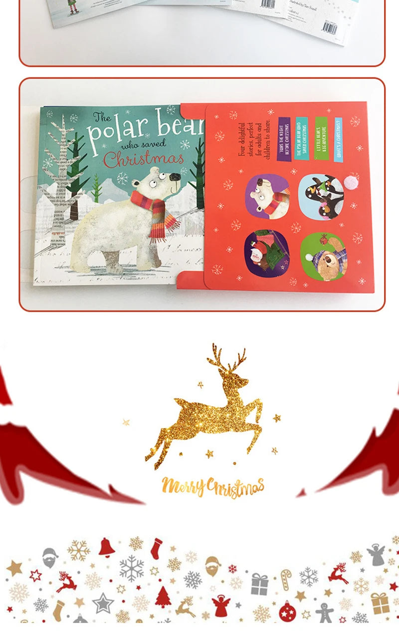 4 Books My Christmas English book baby Picture Story Book Cognitive Early Education Stories Books For Kids Toddlers Age 3 to 6