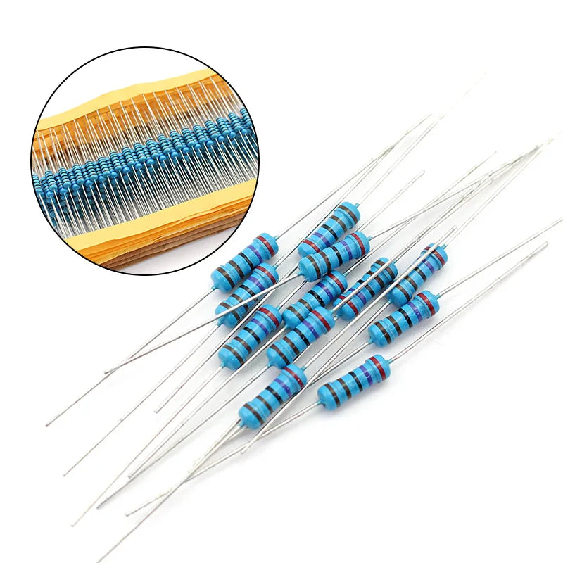 300/600PCS 30Values 1/4W Metal Film Resistor Kit with Box 10Ohm ~1M Resistance 1% Set of Resistors