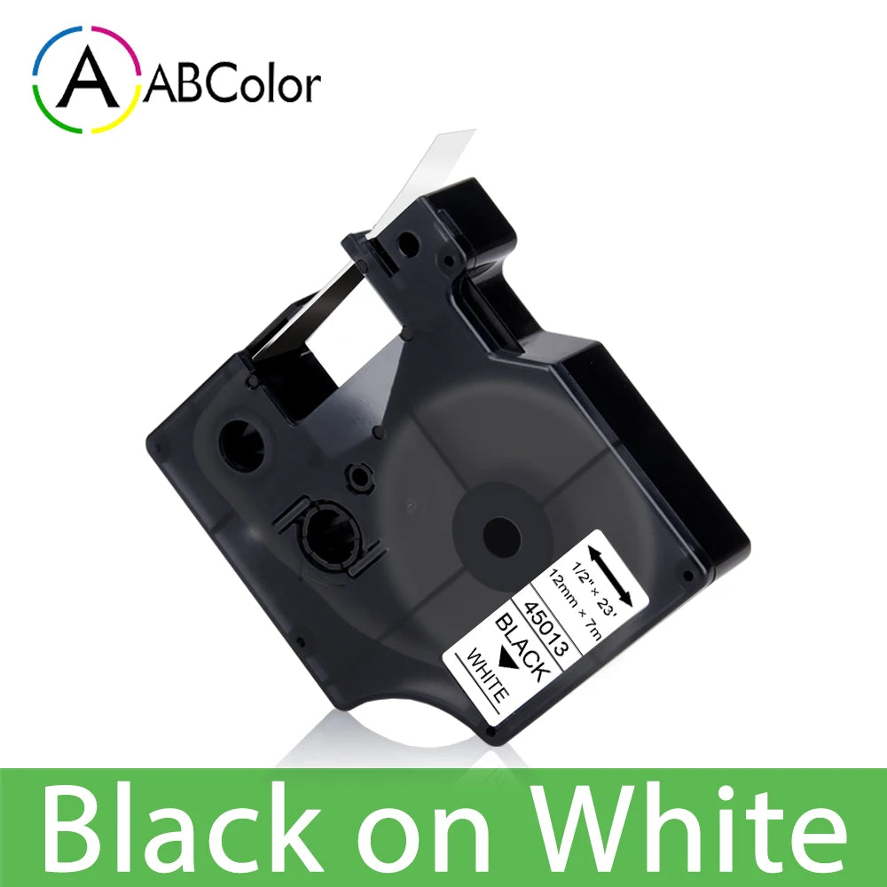 45013 Label Tape Black on White For Dymo D1 45013 45018 12mm Label Cartridge For Dymo LabelManager 160 280 COLORPOP Label Maker