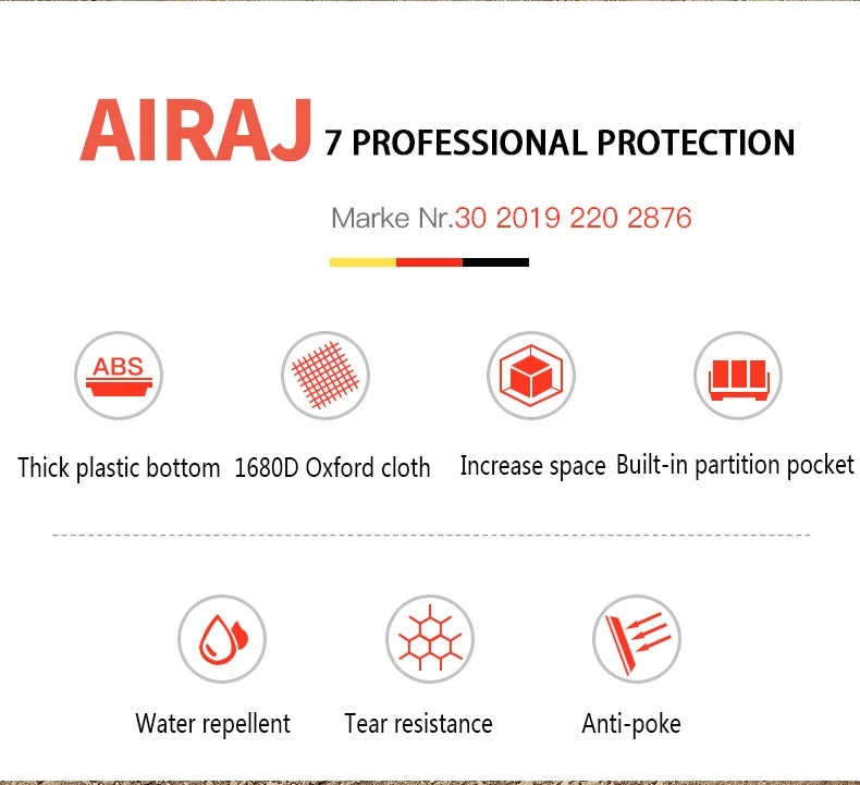 AIRAJ Multi-Function Tool Bag 1680D Oxford Cloth Electrician Bag, Multi-Pocket Waterproof Anti-Fall Professional Storage Bag