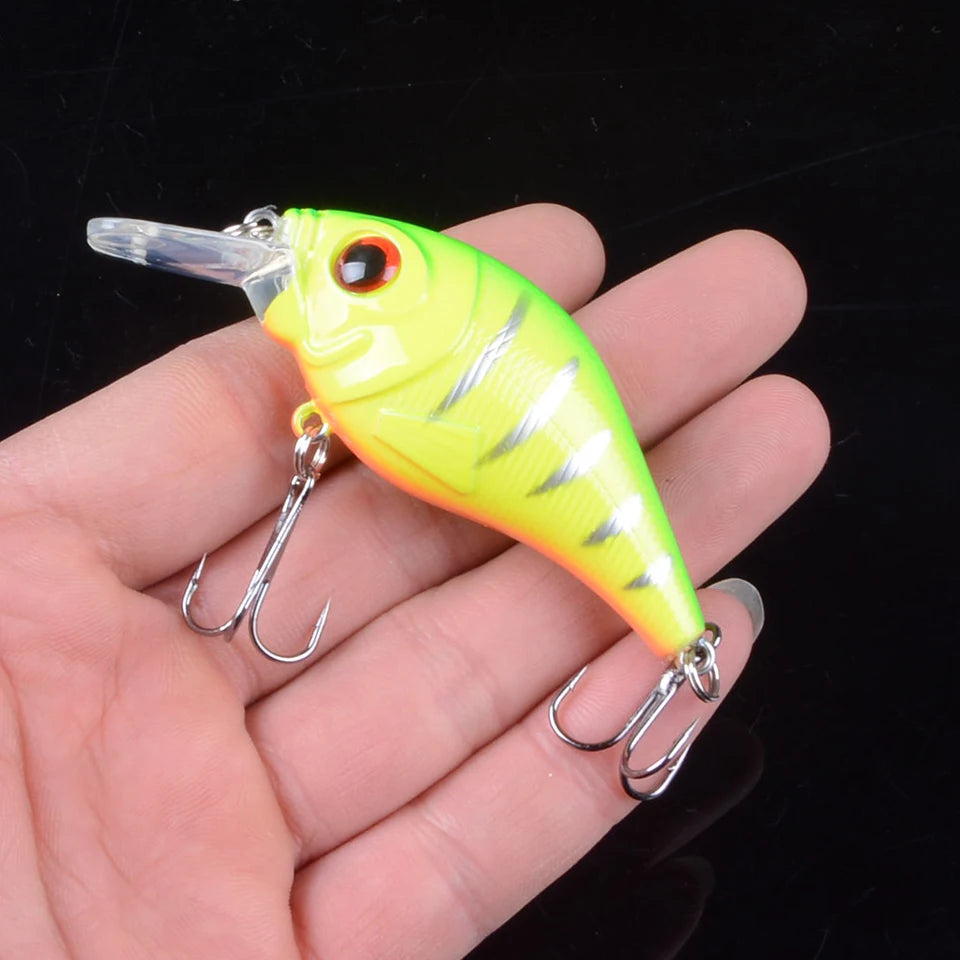 1pcs 7.5cm 10.2g Hard VIB Lures Fishing Minnow Bait Treble Hooks Sinking Crankbait Wobblers Fishing Tackle 3DEyes