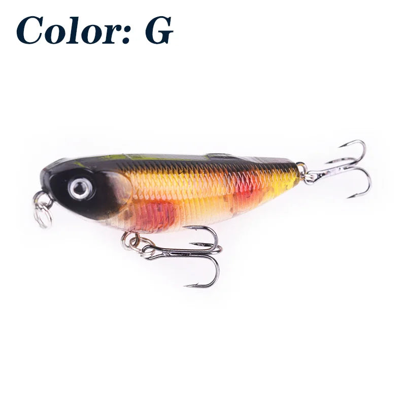 1 Pc Top Water Pencil Fishing Lure 5cm 5.5g Floating Dog Walking Wobblers Tackle Artificial Hard Bait with 10# Hooks for Bass