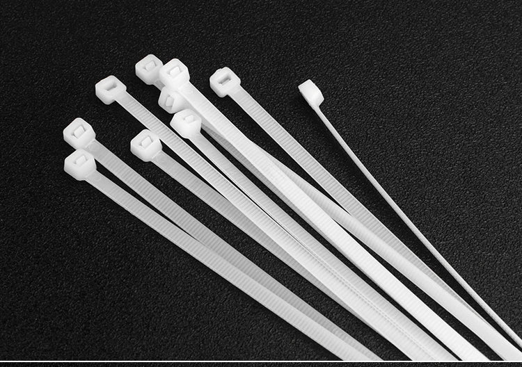 100pcs/bag cable tie Self-locking plastic nylon tie White Organiser Fasten Cable Wire Cable Zip Ties