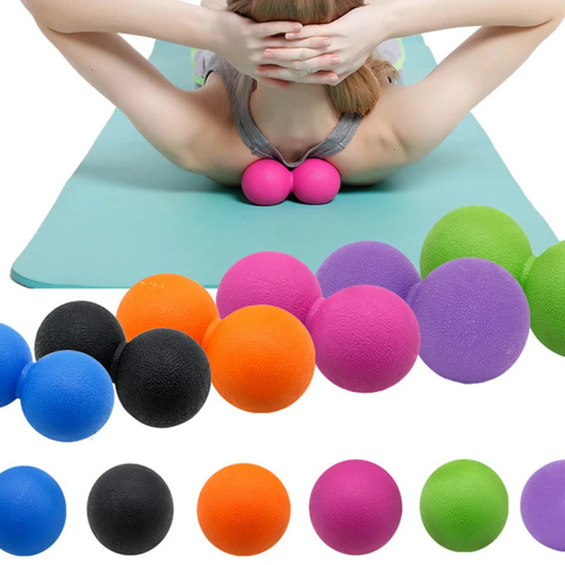 33*14cm Hollow Yoga Column Yoga Foam Shaft Balance Bar Pilates Yoga Column Cover Peanut Double Ball Latex Elastic Belt Set