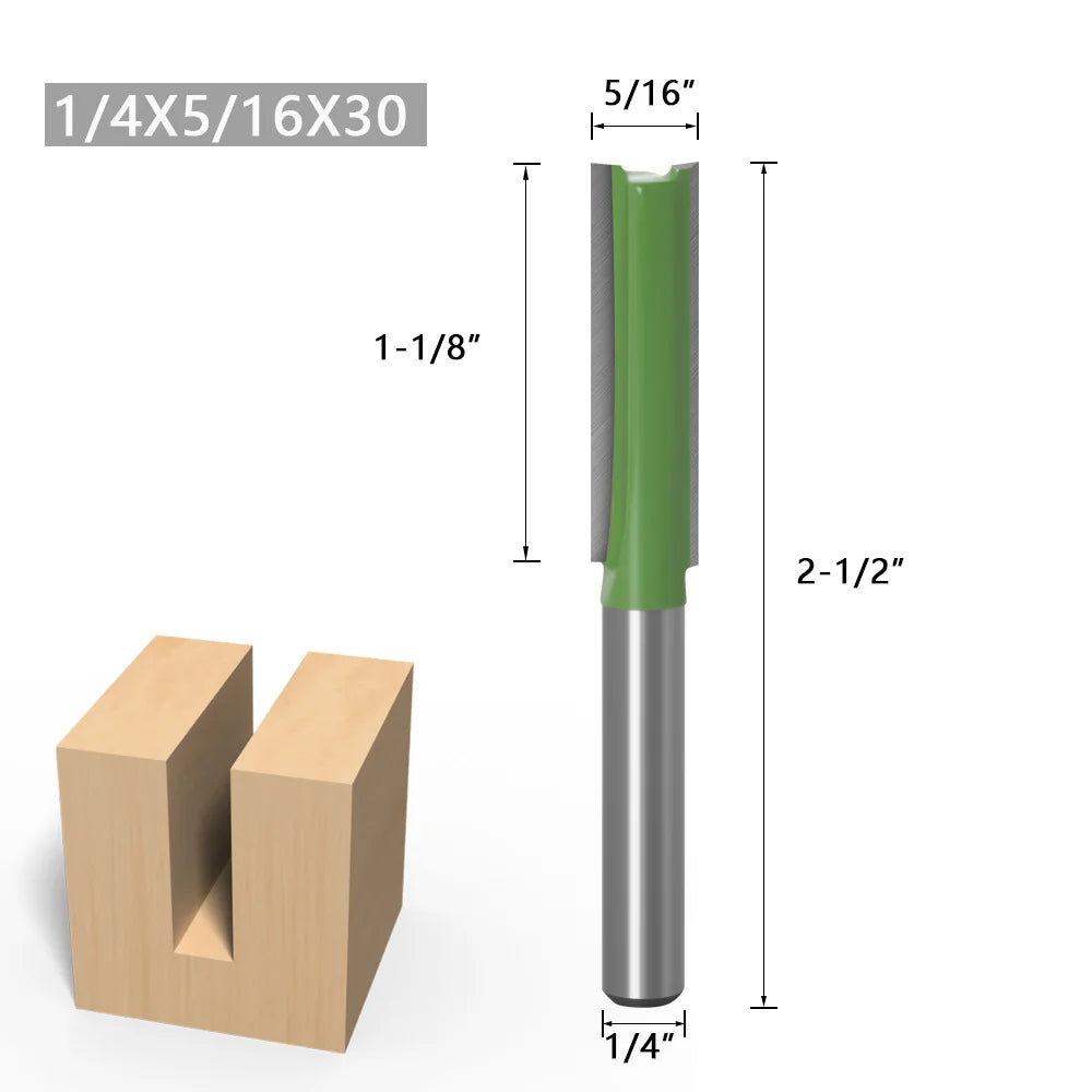 7Pcs 2Flute Clean Straight Bit Woodworking Tools Router Bit Set For Wood Tungsten Carbide Endmill Milling Cutter 1/4" 6mm Shank