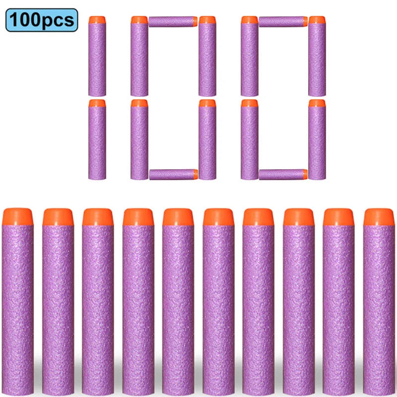 7.2cm 100pcs For Nerf Soft Bullets Darts Round Head Refill Sponge Darts Kids Children Toy Gun Bullets For NERF N-Strike Blasters