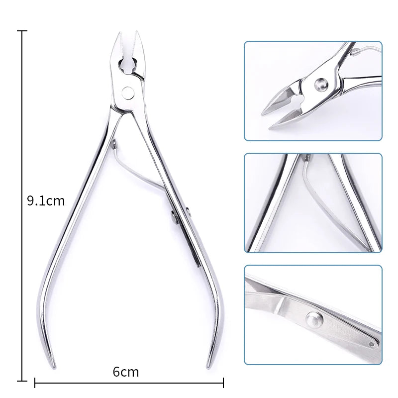 1pcs Double-ended Stainless Steel Cuticle Pusher Dead Skin Push Remover For Pedicure Manicure Nail Art Cleaner Care Tool