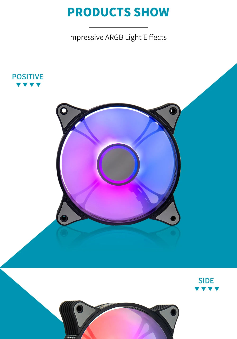 Aigo AR12PRO Computer Case fan ventoinha PC 120mm rgb fan 4pin PWM CPU Cooling fan 3pin5v Unlimited space argb 12cm ventilador