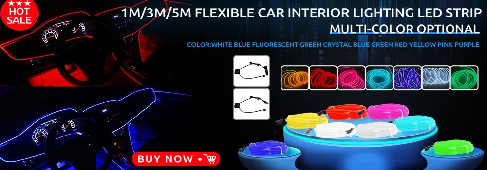 5M purple Car light DIY Car Interior Lighting Flexible Neon With Cigarette usb Drive controller car accessories Car LED 12V