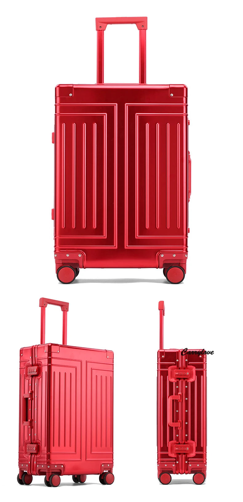 Carrylove 20"24"26"29" Inch Aluminum Trolley Suitcase Waterproof Metallic Cabin Luggage Trolly Bag With Wheels