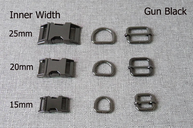 1Set Metal Buckles Hardware D Ring Adjuster Belt Strap Slider Fasteners For Paracord Pet Dog Collar Harness DIY Sewing Accessory