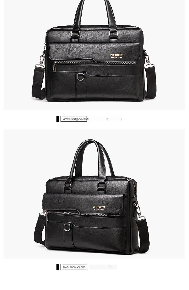 2023 Men Briefcase Bag High Quality Business Famous Brand PU Leather Shoulder Messenger Bags Office Handbag 14 inch Laptop bag