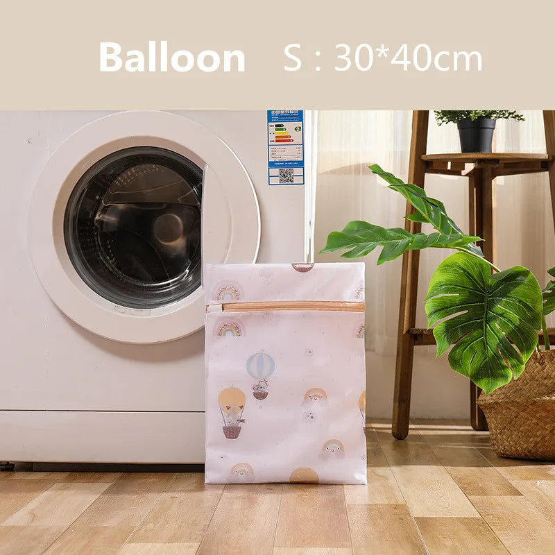 6 Sizes Printing Foldable Laundry Bag Net Washing Machine Bags Travel Storage Organizer Mesh Dirty Laundry Bag for Bra Underwear