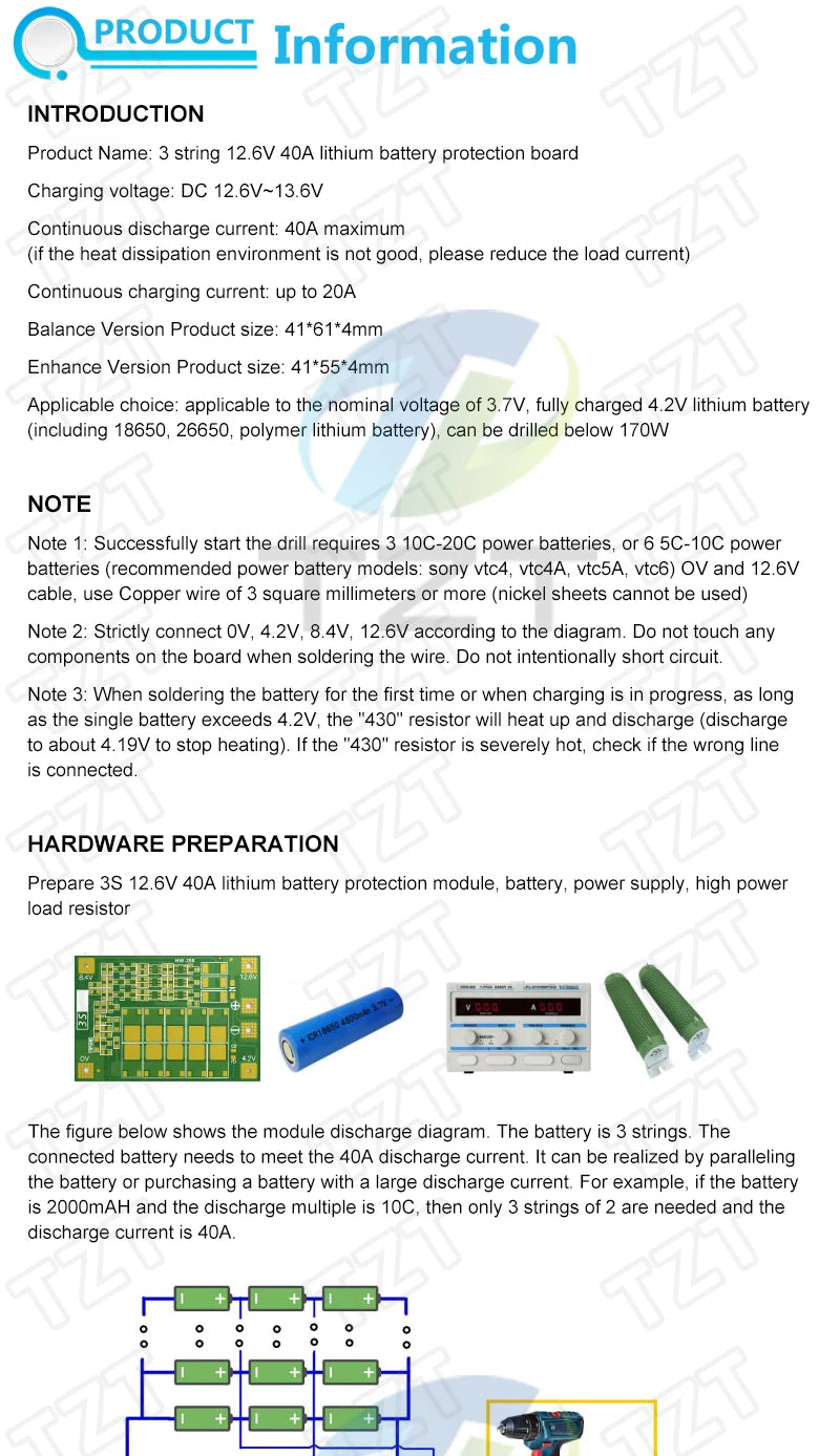 3S/4S 40A 60A Li-ion Lithium Battery Charger Protection Board 18650 BMS For Drill Motor 11.1V 12.6V/14.8V 16.8V Enhance/Balance