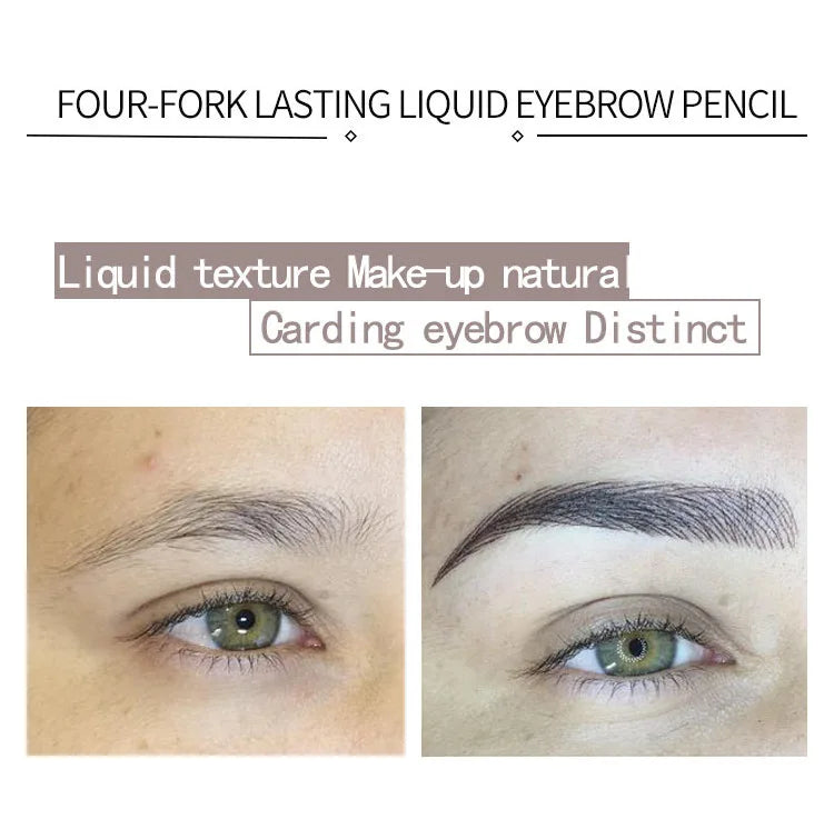 4D Microblading Eyebrow Pen 4 Forks Tip Eyebrow Tattoo Pencil Long Lasting Fine Sketch Liquid Eye Brow Make Up