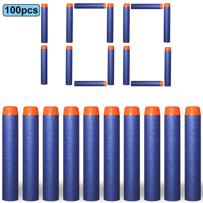 7.2cm 100pcs For Nerf Soft Bullets Darts Round Head Refill Sponge Darts Kids Children Toy Gun Bullets For NERF N-Strike Blasters