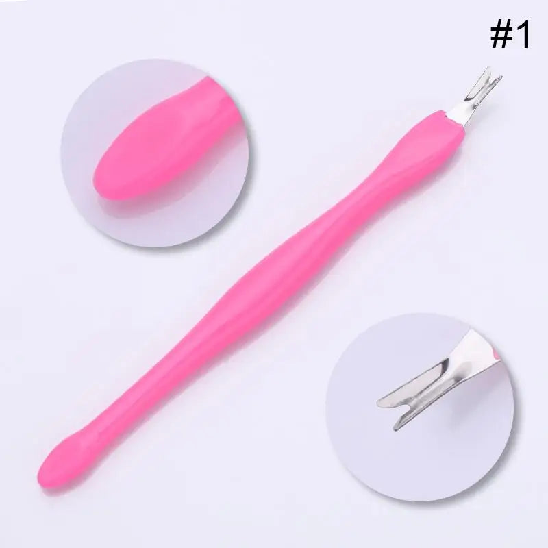 1pcs Double-ended Stainless Steel Cuticle Pusher Dead Skin Push Remover For Pedicure Manicure Nail Art Cleaner Care Tool