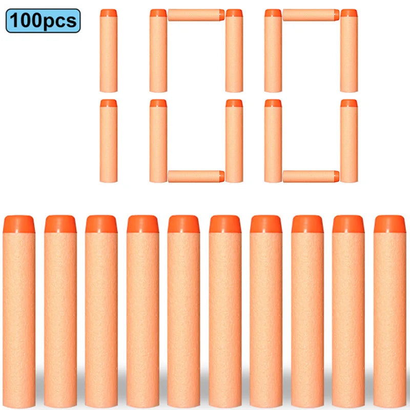 7.2cm 100pcs For Nerf Soft Bullets Darts Round Head Refill Sponge Darts Kids Children Toy Gun Bullets For NERF N-Strike Blasters