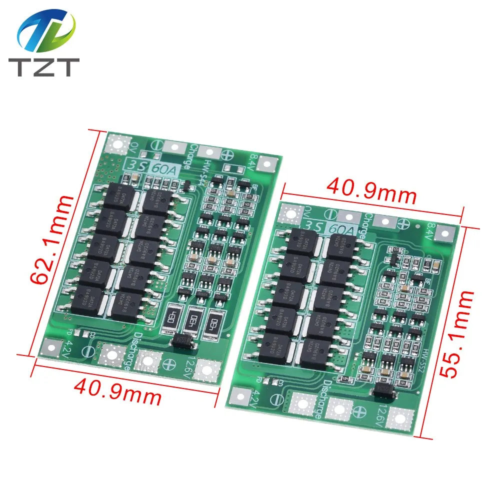 3S/4S 40A 60A Li-ion Lithium Battery Charger Protection Board 18650 BMS For Drill Motor 11.1V 12.6V/14.8V 16.8V Enhance/Balance