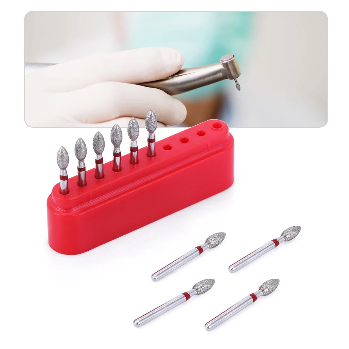 AZDENT 10pcs/Box Dental High Speed Diamond Burs Dentist Super Coarse Diamond Drills Dental Lab Polishing Tools Dia.1.6mm