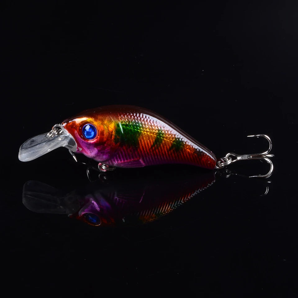 1pcs 7.5cm 10.2g Hard VIB Lures Fishing Minnow Bait Treble Hooks Sinking Crankbait Wobblers Fishing Tackle 3DEyes