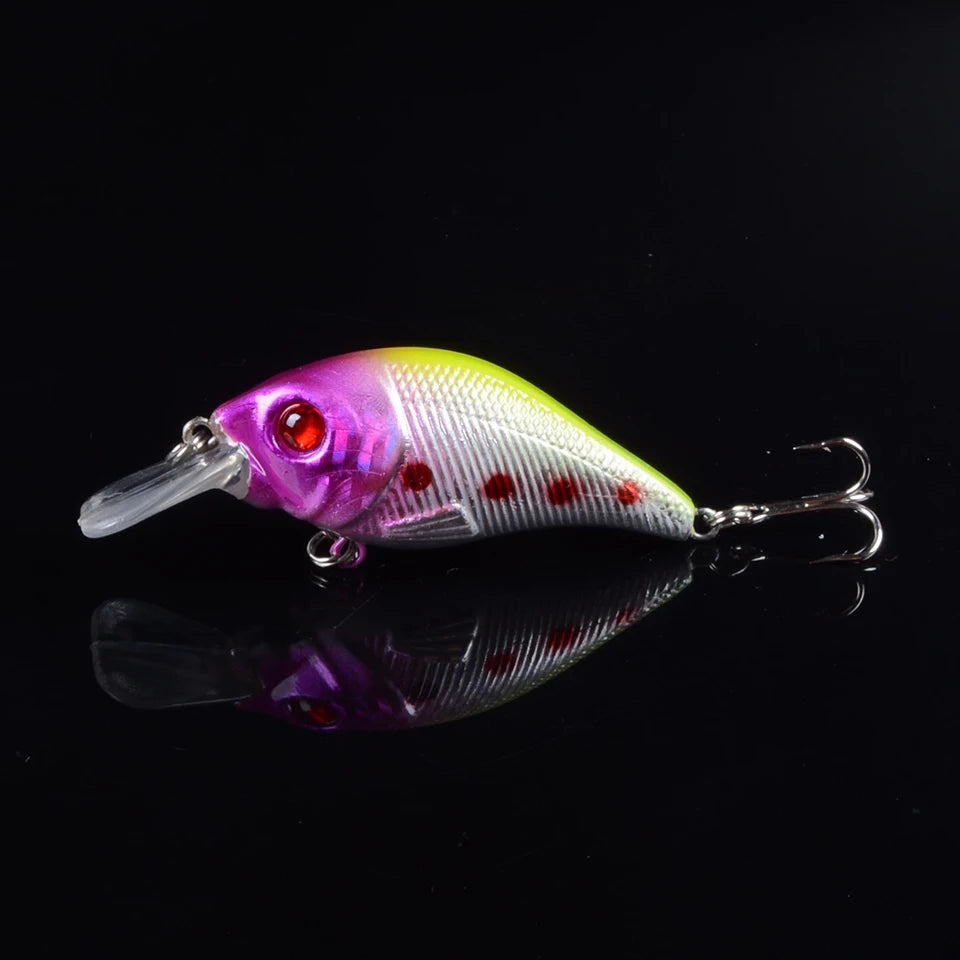 1pcs 7.5cm 10.2g Hard VIB Lures Fishing Minnow Bait Treble Hooks Sinking Crankbait Wobblers Fishing Tackle 3DEyes