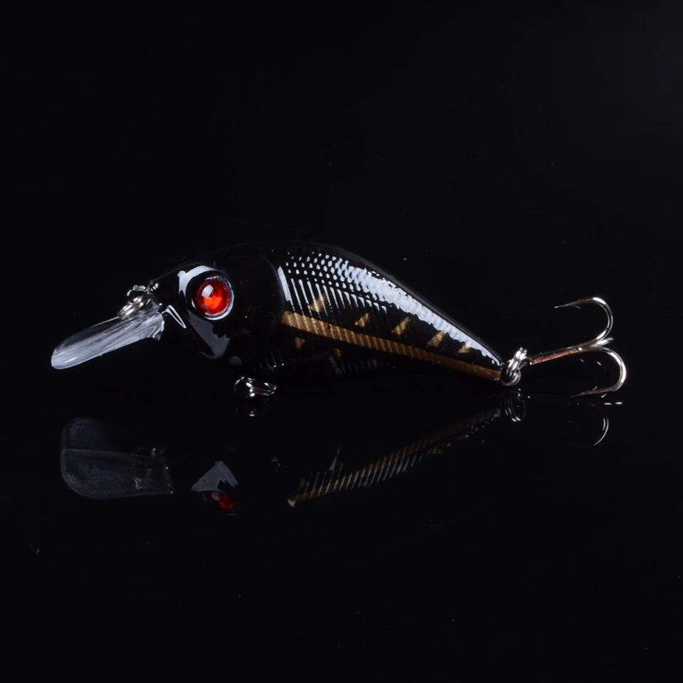 1pcs 7.5cm 10.2g Hard VIB Lures Fishing Minnow Bait Treble Hooks Sinking Crankbait Wobblers Fishing Tackle 3DEyes