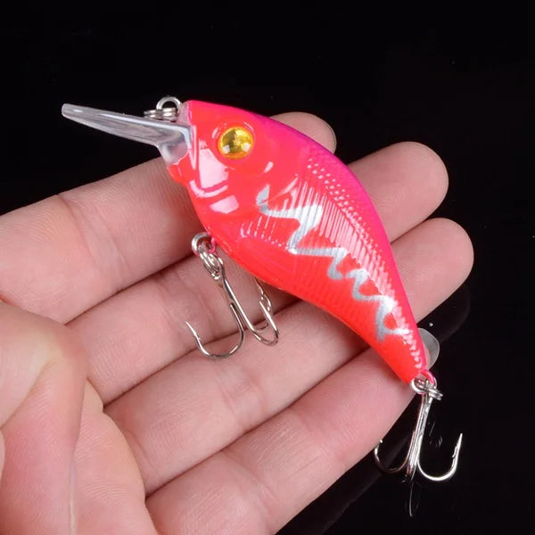 1pcs 7.5cm 10.2g Hard VIB Lures Fishing Minnow Bait Treble Hooks Sinking Crankbait Wobblers Fishing Tackle 3DEyes