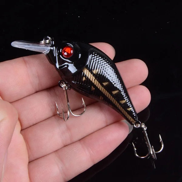 1pcs 7.5cm 10.2g Hard VIB Lures Fishing Minnow Bait Treble Hooks Sinking Crankbait Wobblers Fishing Tackle 3DEyes