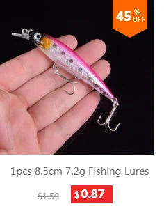 1pcs 7.5cm 10.2g Hard VIB Lures Fishing Minnow Bait Treble Hooks Sinking Crankbait Wobblers Fishing Tackle 3DEyes