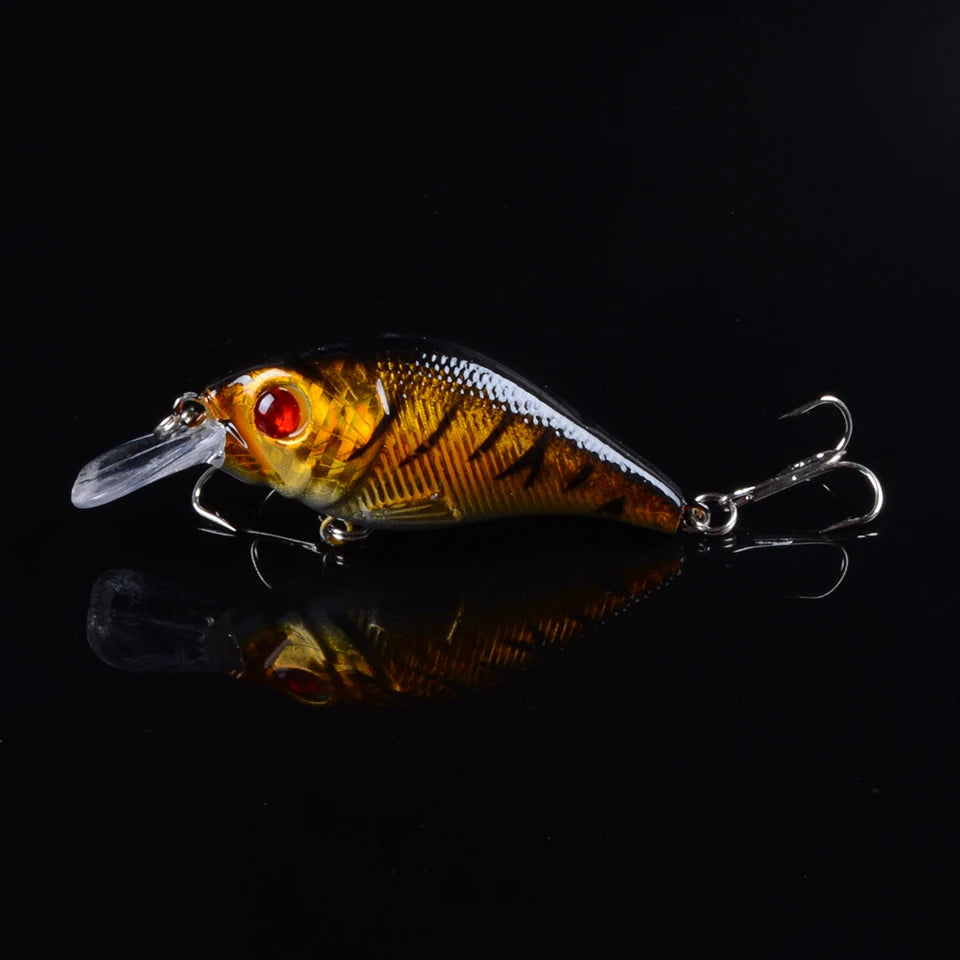 1pcs 7.5cm 10.2g Hard VIB Lures Fishing Minnow Bait Treble Hooks Sinking Crankbait Wobblers Fishing Tackle 3DEyes