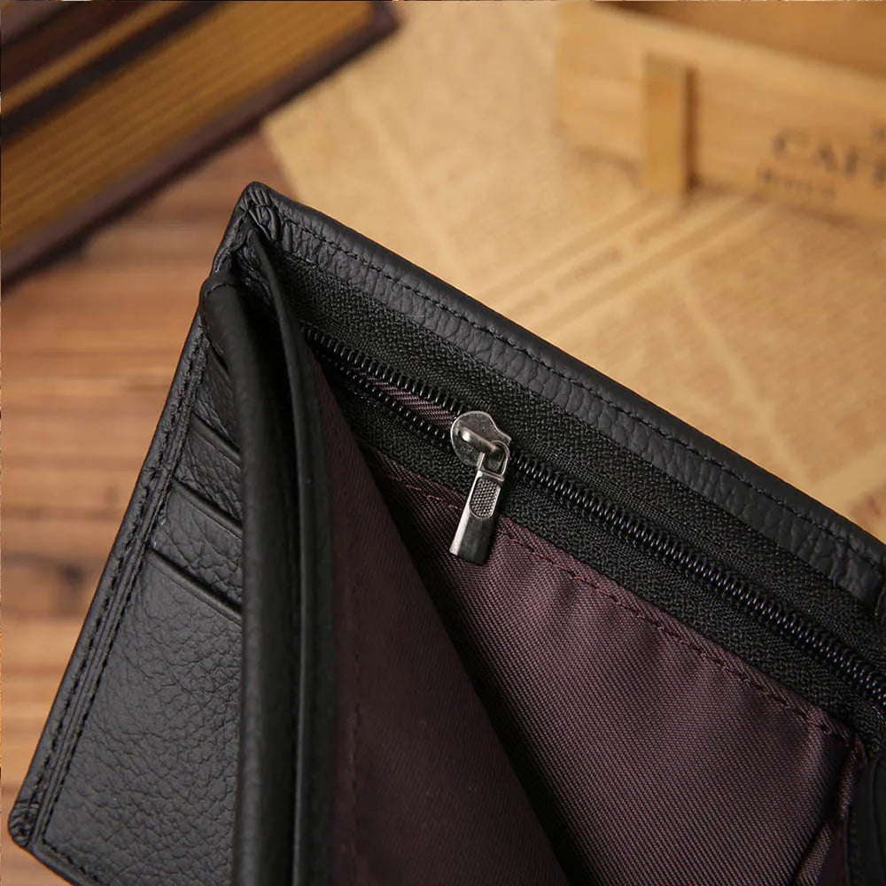 Classic Short Genuine Leather Men Wallets Fashion Coin Pocket Card Holder Men Purse Simple Quality Male Wallets