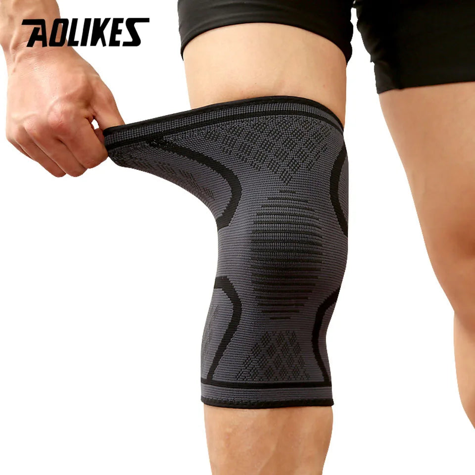 AOLIKES 1PCS Fitness Running Cycling Knee Support Braces Elastic Nylon Sport Compression Knee Pad Sleeve For Basketball