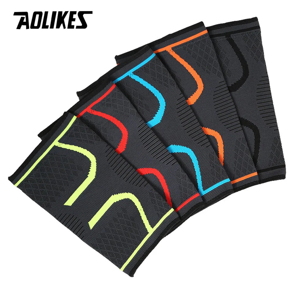 AOLIKES 1PCS Fitness Running Cycling Knee Support Braces Elastic Nylon Sport Compression Knee Pad Sleeve For Basketball