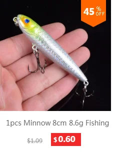 1pcs 7.5cm 10.2g Hard VIB Lures Fishing Minnow Bait Treble Hooks Sinking Crankbait Wobblers Fishing Tackle 3DEyes