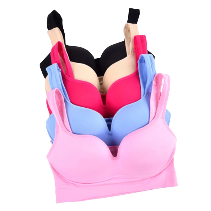 5 Colors Sports Bra Ladies Padded Push up Yoga Fitness Daily Wear Wire Free sleep Bra Seamless Full Cup Solid Sports Top