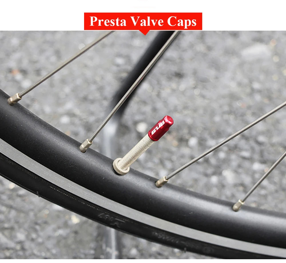 2pcs GUB Aluminum CNC Bicycle Tire Valve Cap MTB Road Bike Tube Tyre Gas Nozzle Cover for AV FV Schrader Presta Valve Dustproof