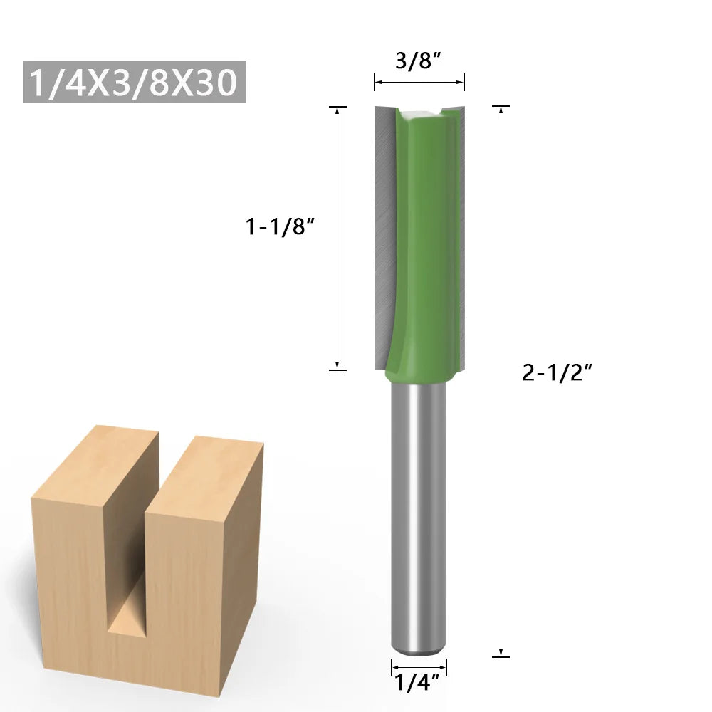 7Pcs 2Flute Clean Straight Bit Woodworking Tools Router Bit Set For Wood Tungsten Carbide Endmill Milling Cutter 1/4" 6mm Shank