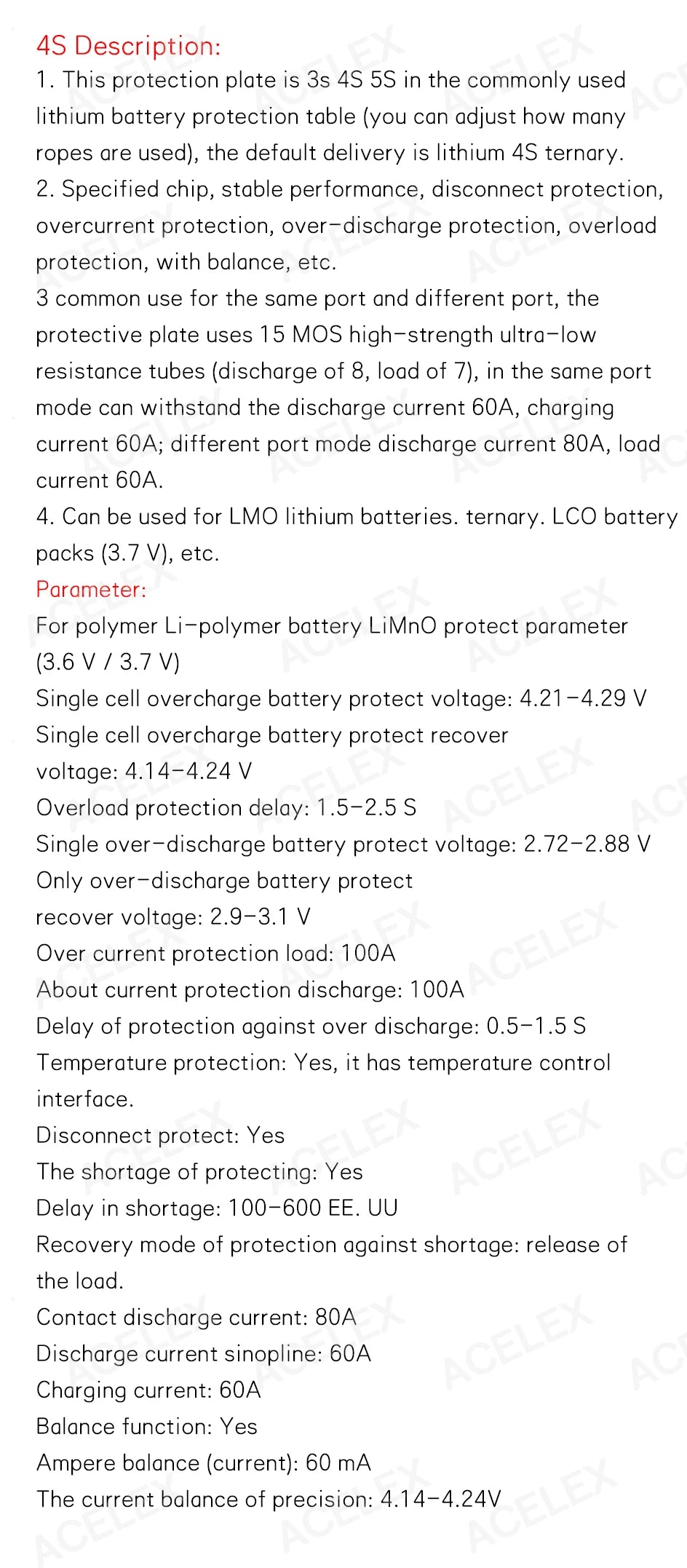 3s/4s/5s Bms 12v 16.8v 21v 3.7v 100a Li-ion Lmo Ternary Lithium Battery Protection Circuit Board Li-polymer Balance Charging